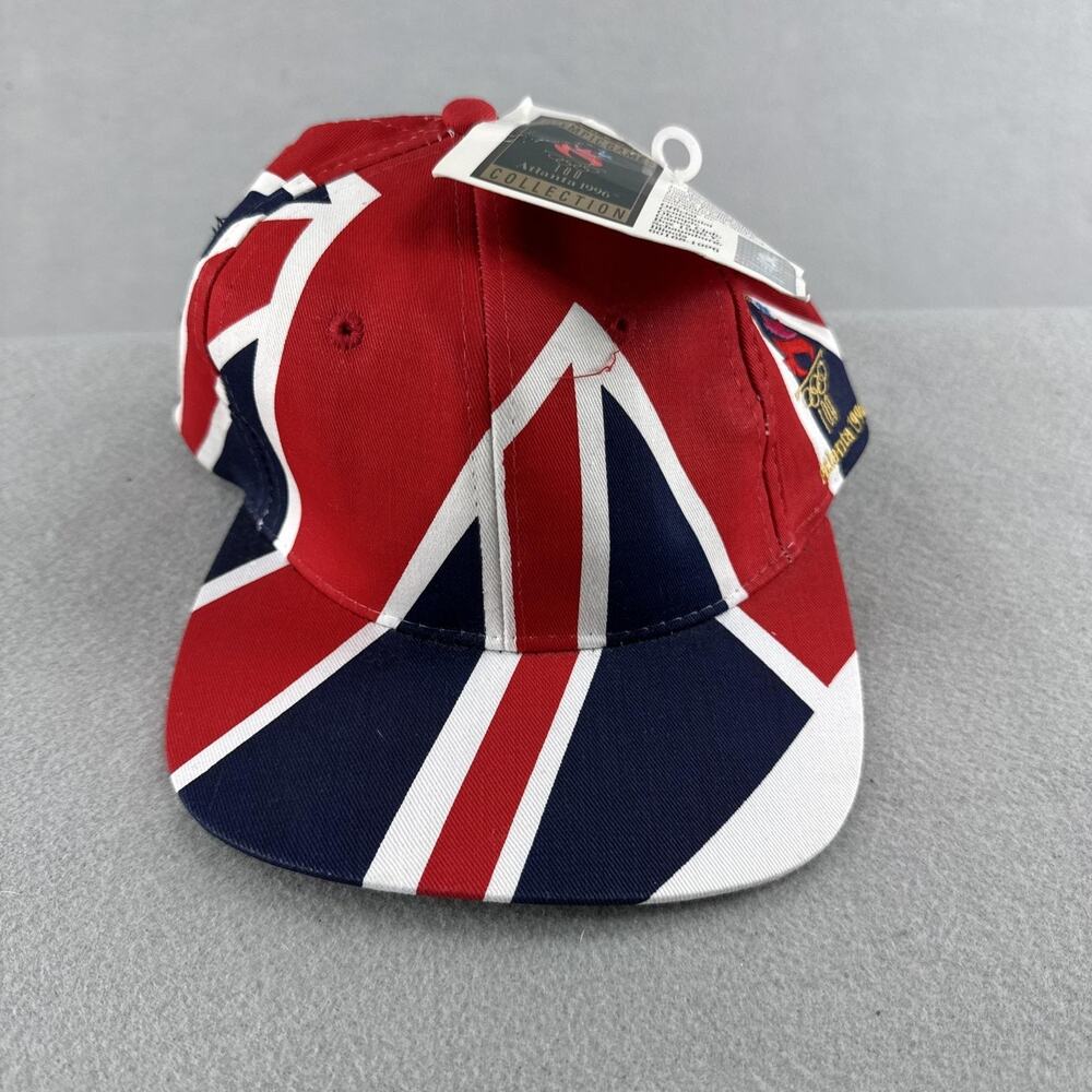 Vintage United Kingdom Hat Cap Snap Back One Size Atlanta Olympics Hanes 90s